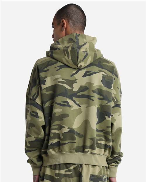 Unisex Garment-Dyed Cropped Full-Zip Hoodie Sweatshirt – On Model – Back