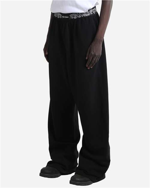Unisex Paisley Bandit Sweatpants – On Model – Side