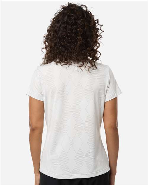 Women's Textured Jacquard Polo – On Model – Back