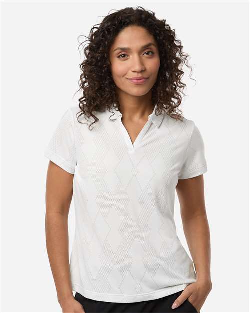 Women's Textured Jacquard Polo – On Model