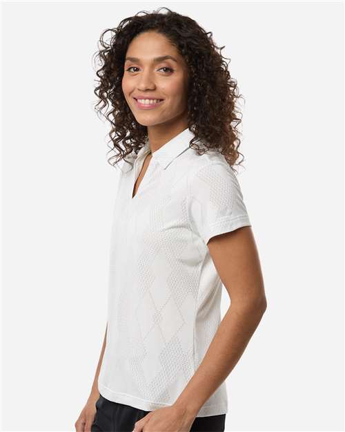 Women's Textured Jacquard Polo – On Model – Side