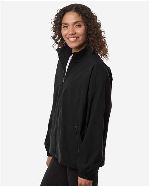 Women's Unstoppable Woven Full-Zip Jacket – On Model – Side