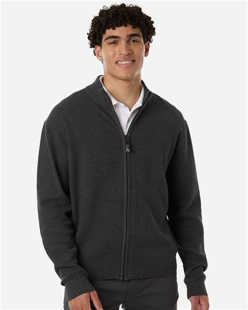 Men's Hartland Textured Full Zip Sweater – On Model