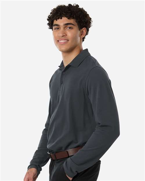 Men's Valiant Cotton Snag Protect Long-Sleeve Polo – On Model – Side