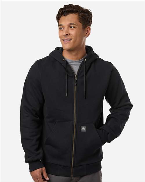 Men's Heritage Grid Fleece-Lined Full-Zip Hooded Sweatshirt – On Model