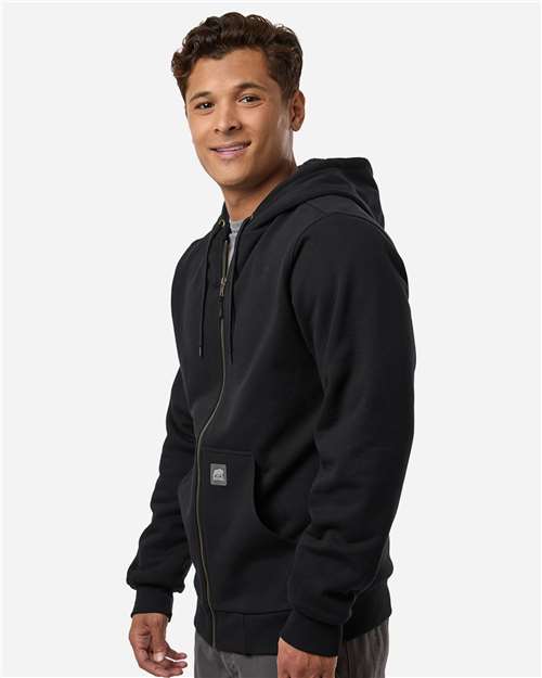 Men's Heritage Grid Fleece-Lined Full-Zip Hooded Sweatshirt – On Model – Side