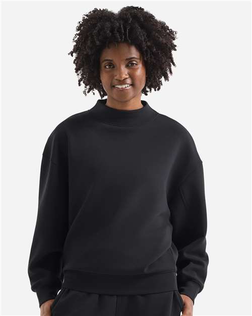 Women's Luxe Mock Neck Sweatshirt – On Model