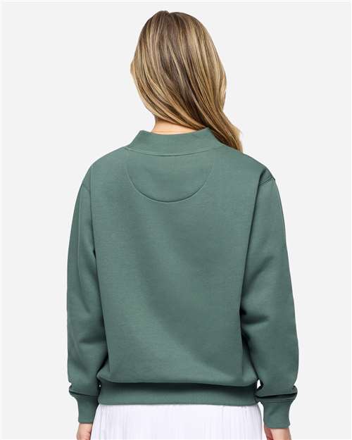 Unisex Mock Neck Fleece Sweatshirt – On Model – Back