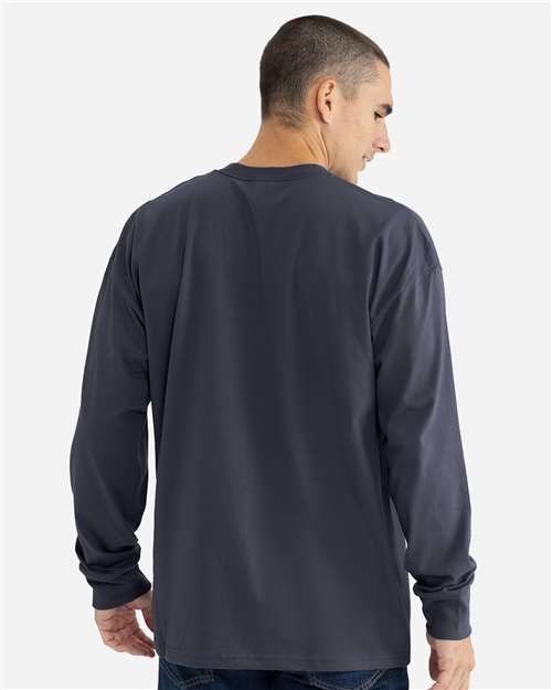Unisex Heavyweight Long Sleeve Tee – On Model – Back