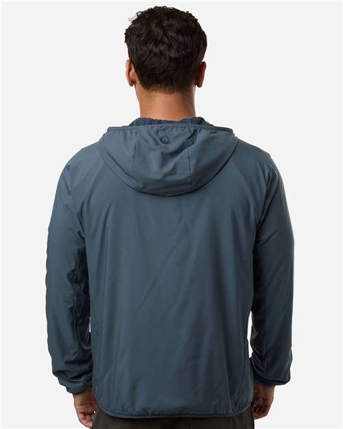 Men's Aerothermal Soft Shell Hooded Jacket – On Model – Back