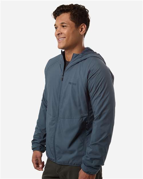 Men's Aerothermal Soft Shell Hooded Jacket – On Model – Side