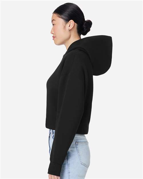 Women's Relaxed Cropped Hoodie Sweatshirt – On Model – Side