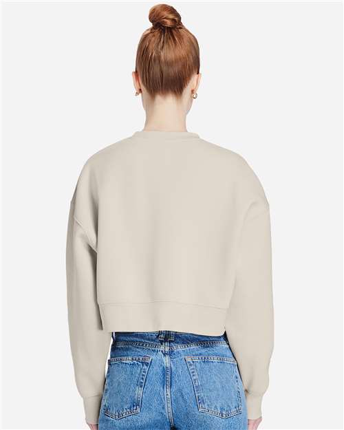 Women's Relaxed Cropped Crewneck Sweatshirt – On Model – Back