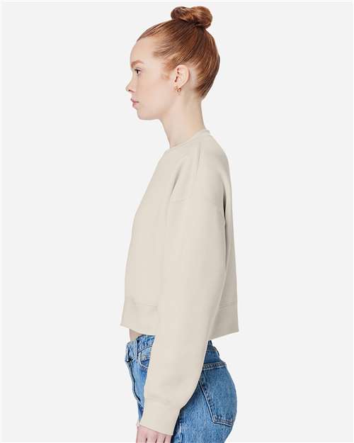 Women's Relaxed Cropped Crewneck Sweatshirt – On Model – Side
