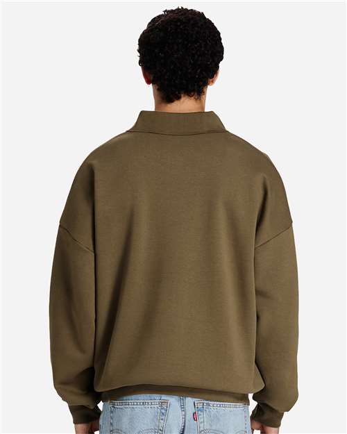 Unisex Element Polo Collar Crewneck Sweatshirt – On Model – Back
