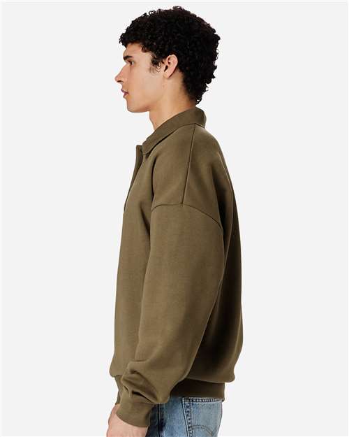 Unisex Element Polo Collar Crewneck Sweatshirt – On Model – Side