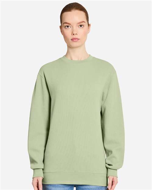 Unisex Thermal Crewneck Sweatshirt – On Model