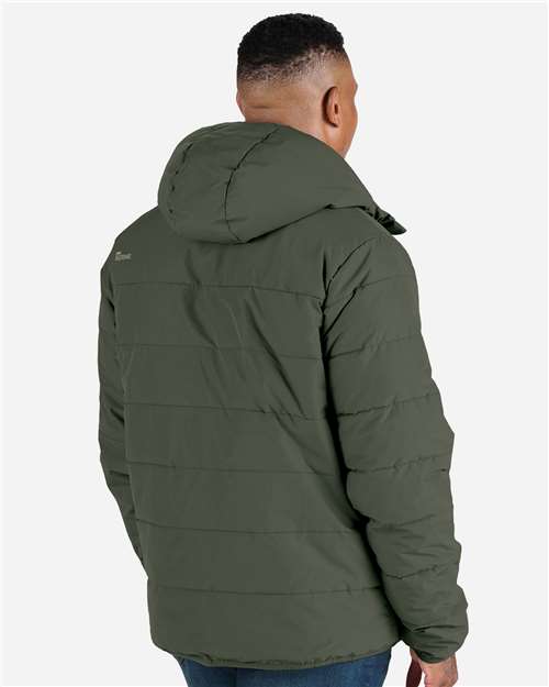 Men's Channel Quilt Ripstop Hooded Jacket – On Model – Back