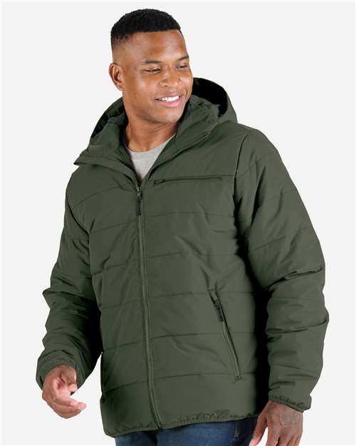 Men's Channel Quilt Ripstop Hooded Jacket – On Model