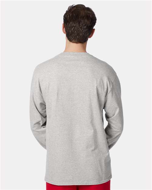 Unisex Authentic Long Sleeve Pocket T-Shirt – On Model – Back