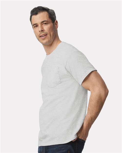 Unisex Ultra Cotton® Pocket T-Shirt – On Model – Side