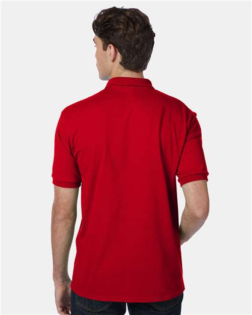 Unisex EcoSmart® Jersey Polo – On Model – Back