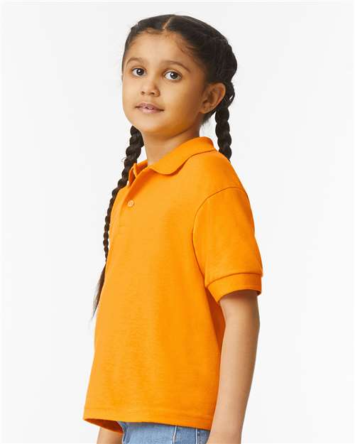 Youth DryBlend® Jersey Polo – On Model – Side