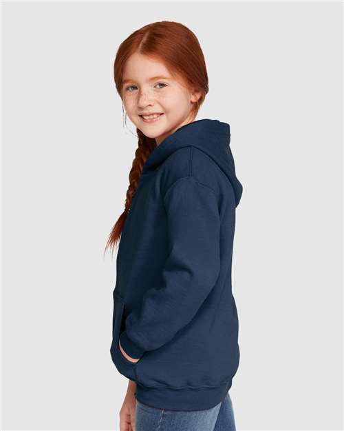 Youth Heavy Blend™ Full-Zip Hooded Sweatshirt – On Model – Side