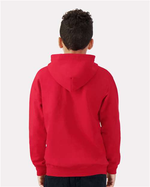 Youth Heavy Blend™ Full-Zip Hooded Sweatshirt – On Model – Back
