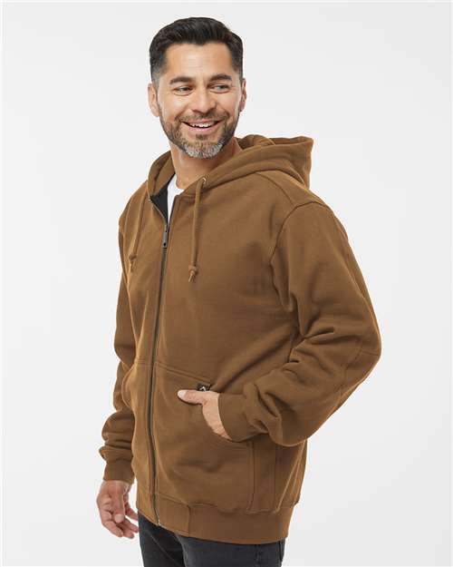 Men's Tall Crossfire Heavyweight Power Fleece Hooded Jacket with Thermal Lining – On Model – Side