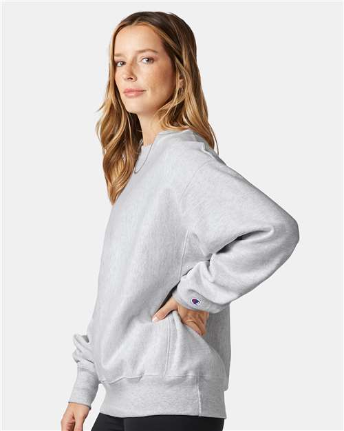 Unisex Reverse Weave® Crewneck Sweatshirt – On Model – Side