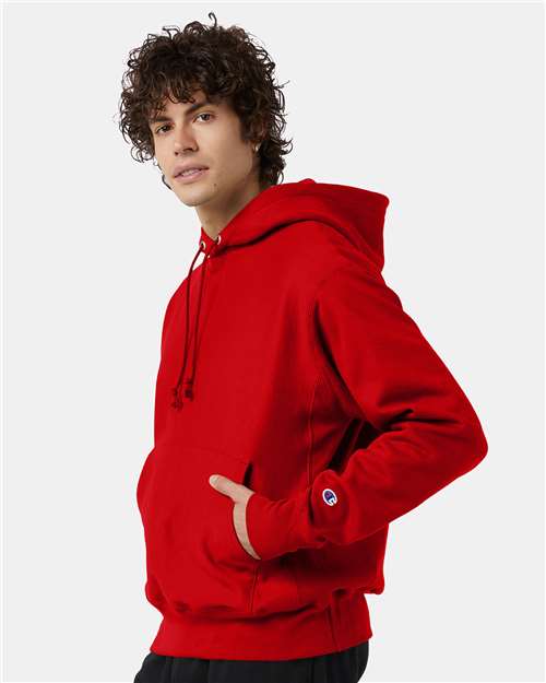Unisex Reverse Weave® Hooded Sweatshirt – On Model – Side