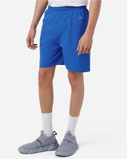 Unisex Cotton Gym Shorts – On Model – Side
