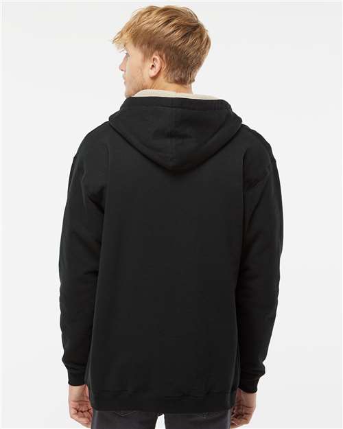 Men's Sherpa-Lined Full-Zip Hooded Sweatshirt – On Model – Back