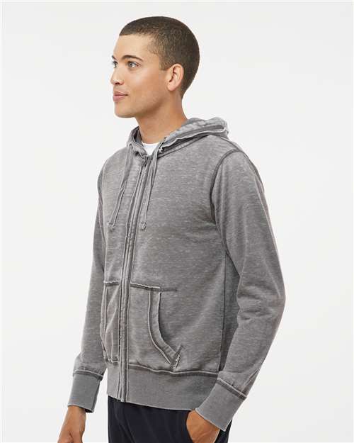 Men's Vintage Zen Fleece Full-Zip Hooded Sweatshirt – On Model – Side
