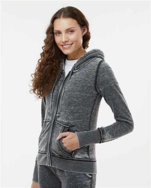 Women's Zen Fleece Full-Zip Hooded Sweatshirt – On Model – Side