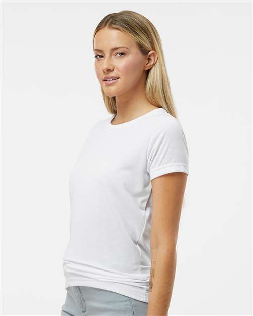 Women's Polyester Sublimation Tee – On Model – Side
