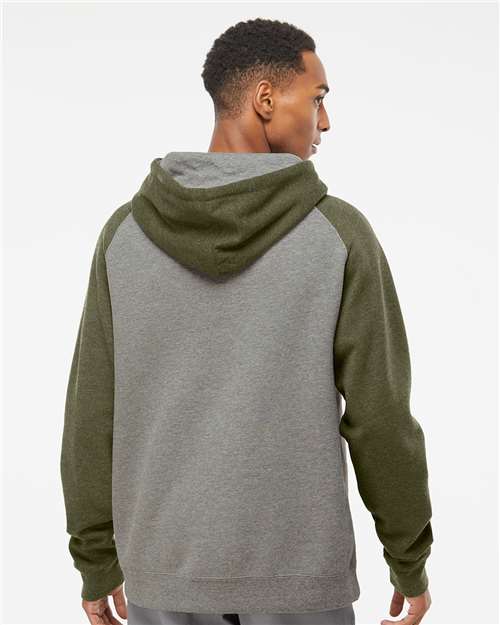 Unisex Raglan Hooded Sweatshirt – On Model – Back