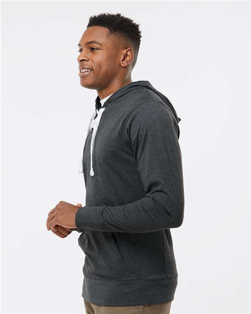 Unisex Jersey Sport Lace Hooded Pullover – On Model – Side