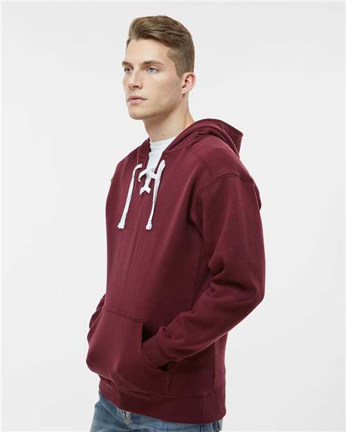 Men's Sport Lace Hooded Sweatshirt – On Model – Side
