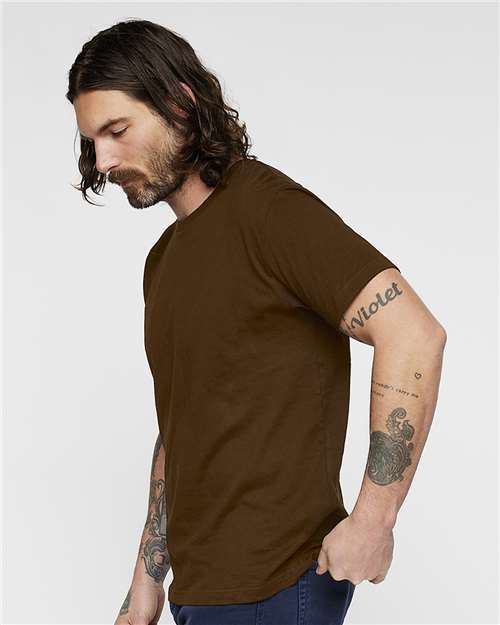 Unisex Fine Jersey Tee – On Model – Side