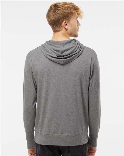 Unisex Lightweight Hooded Pullover T-Shirt – On Model – Back