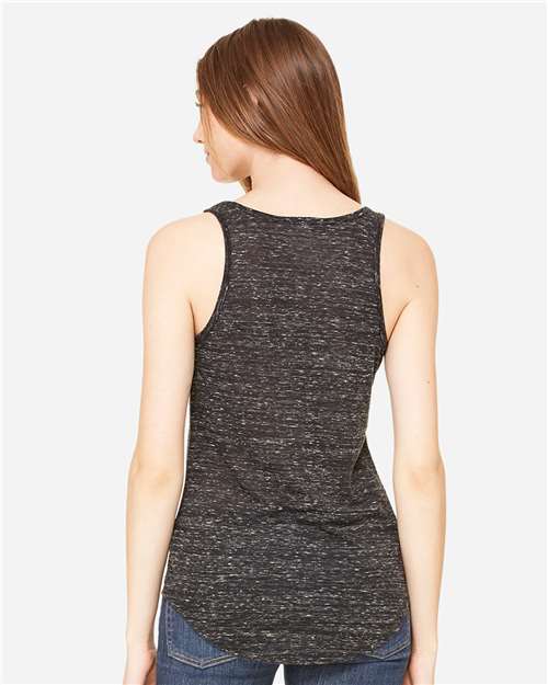 Women's Flowy V-Neck Tank – On Model – Back
