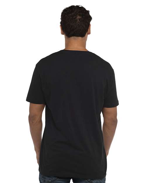 Unisex Cotton V-Neck T-Shirt – On Model – Back