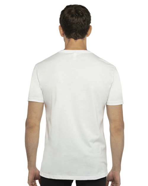 Unisex Cotton V-Neck Tee – On Model – Back