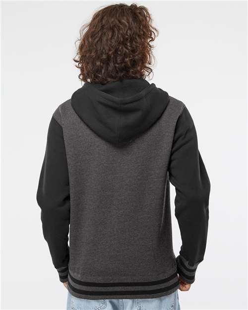 Unisex Heavyweight Varsity Full-Zip Hooded Sweatshirt – On Model – Back