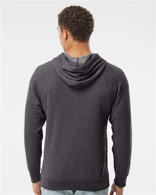 Unisex Special Blend Raglan Hooded Sweatshirt – On Model – Back