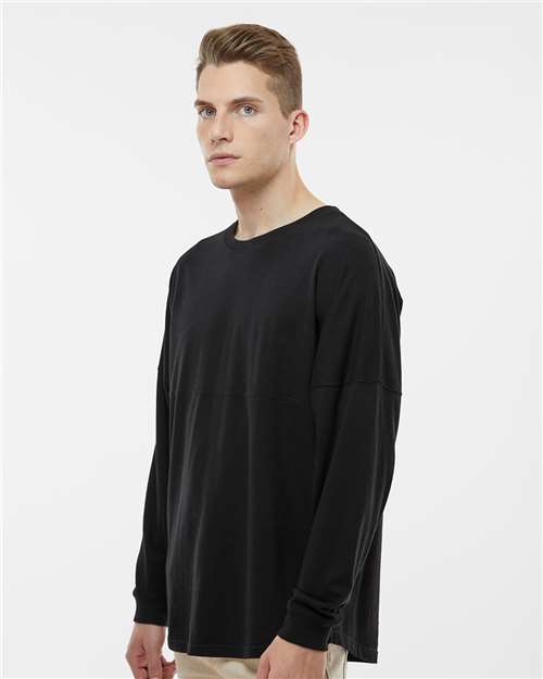 Unisex Game Day Jersey Long Sleeve T-Shirt – On Model – Side