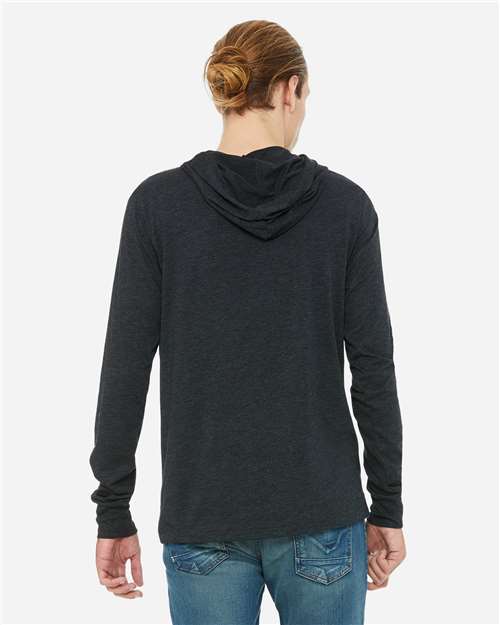 Unisex Jersey Hooded Long Sleeve Tee – On Model – Back