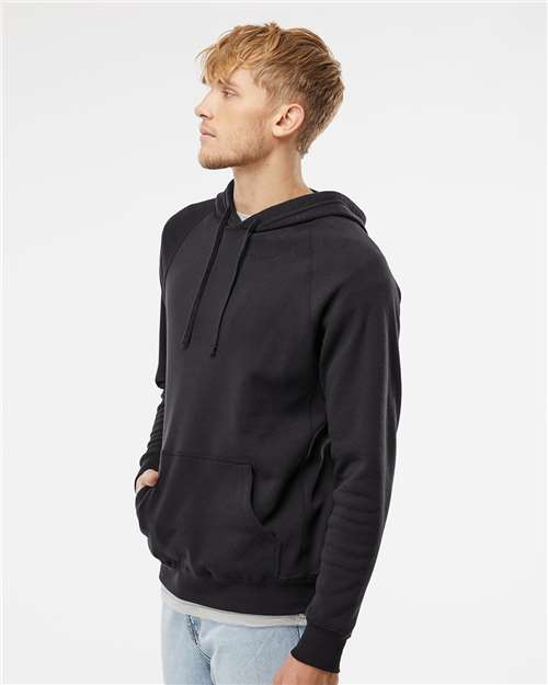 Unisex Special Blend Raglan Hooded Sweatshirt – On Model – Side